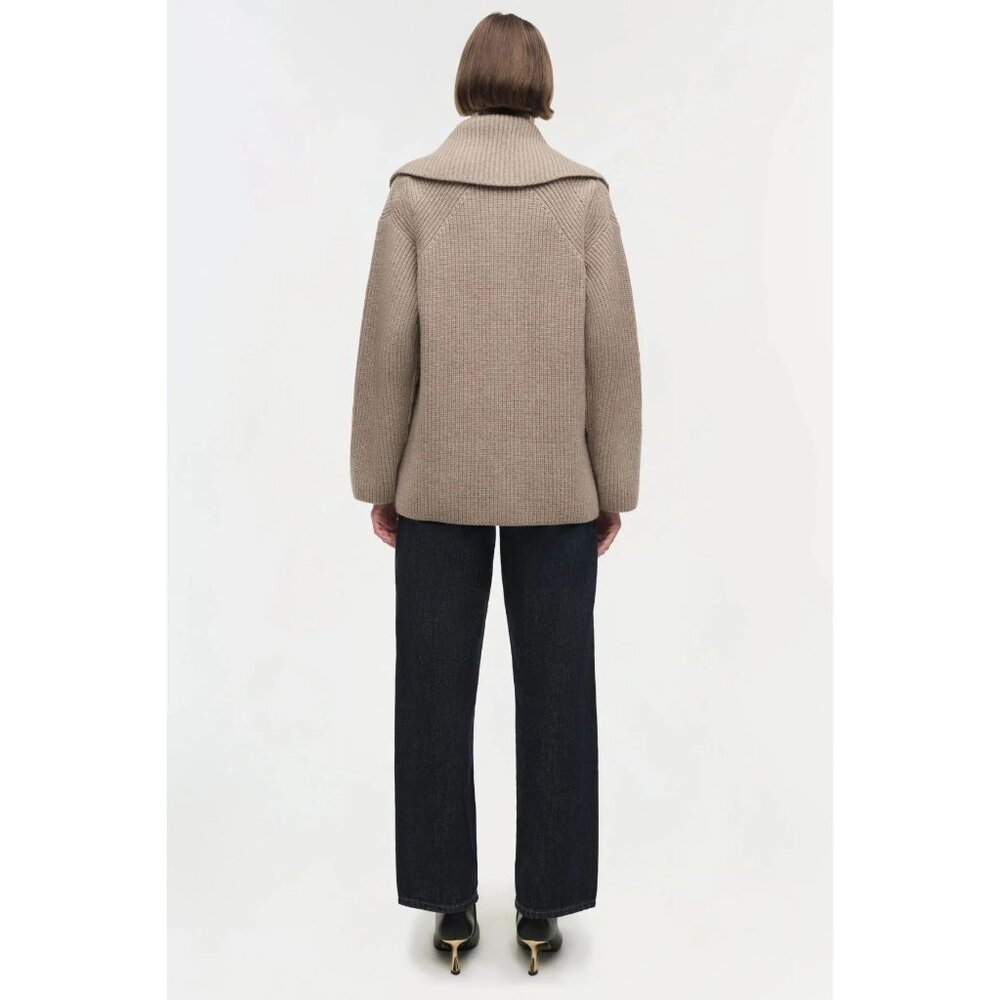 SIMKHAI Hollie Cardigan in Oat X-Small New Womens Knit Wool Sweater - Picture 14 of 16